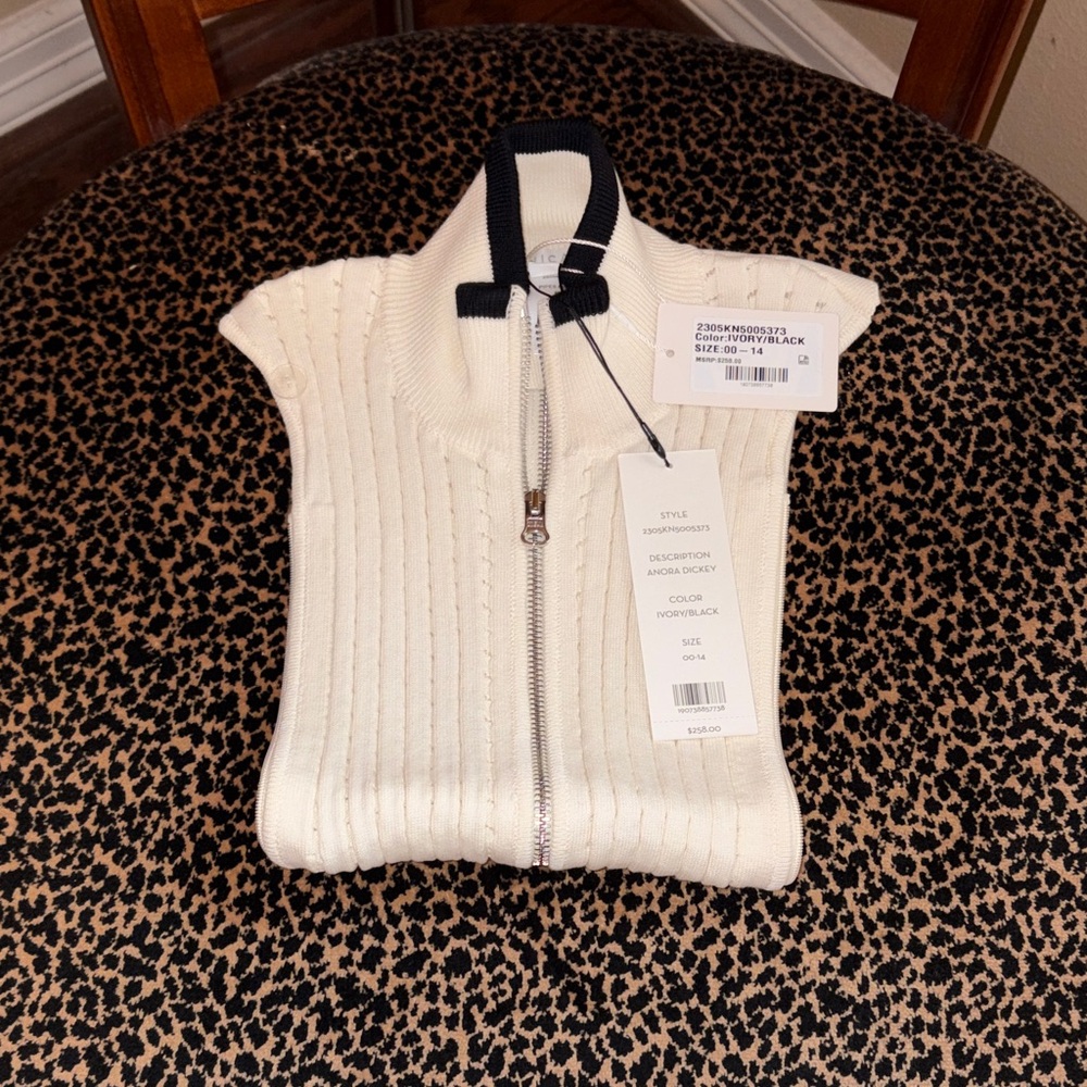 Veronica Beard Anora Dickey- Ivory/Black- NWT